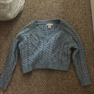 Blue Cable Knit Sweater